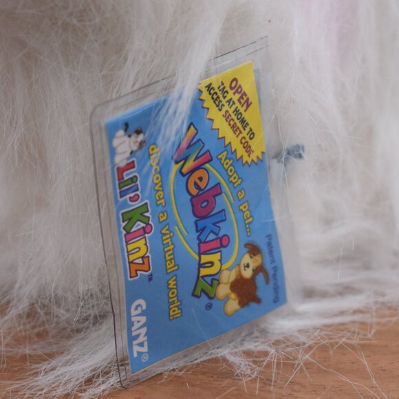 GANZ Webkinz Lil' Kinz White Yorkie Puppy Dog Plush Toy Long Hair Bow with Code - Picture 4 of 9